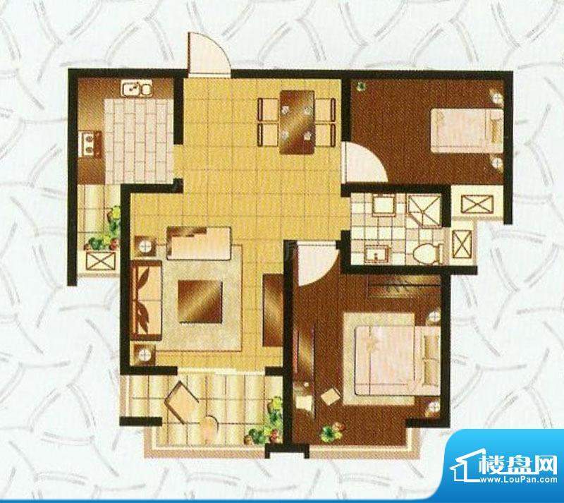 中茵龙湖国际17#A2户面积:85.38平米