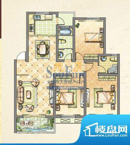 世纪尊园户型图 3室面积:118.71平米