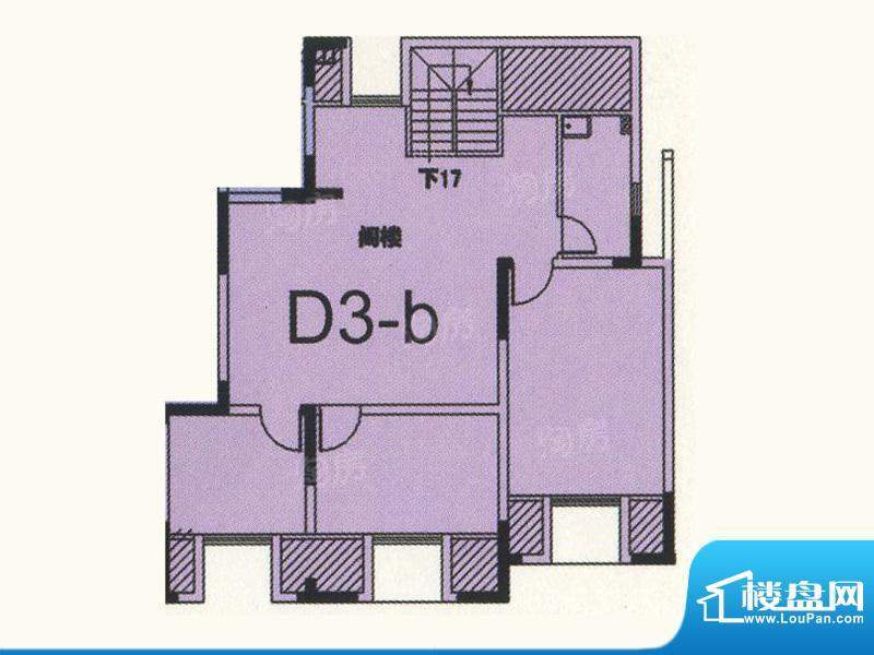 桐园A座阁楼层D3-b 面积:0.00平米
