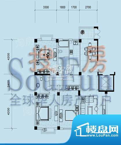 阳光水岸花园三居室面积:131.00平米