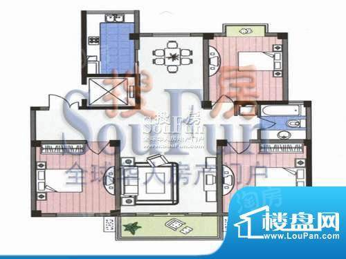 阳光水岸花园户型图面积:113.00平米