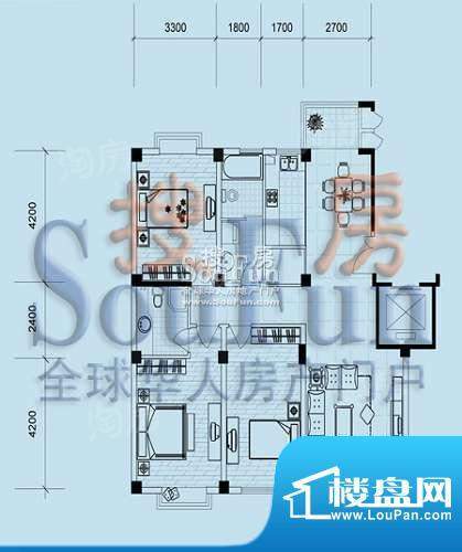 阳光水岸花园户型图面积:133.00平米