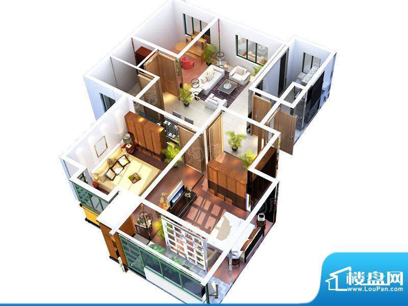 万祥花园B户型 3室2面积:108.85平米