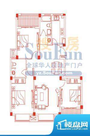 依云城邦BOBO橙H户型面积:116.00平米