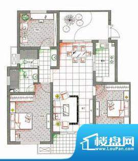 润和御景城一期G户型面积:128.00平米