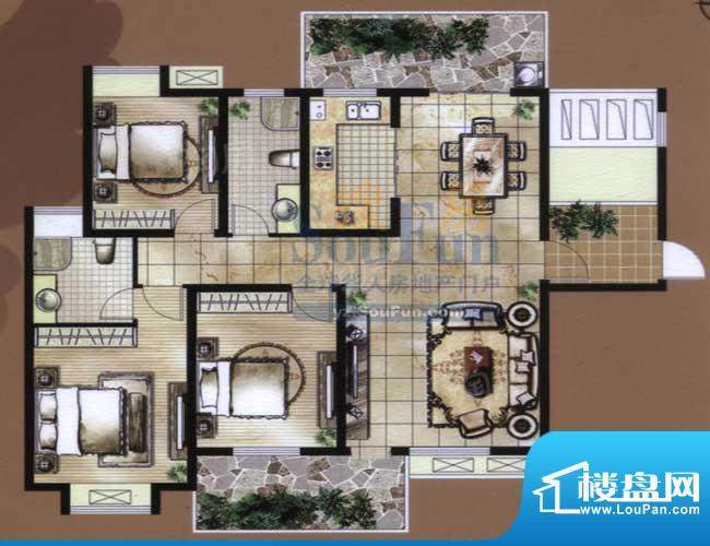 骏和国际公馆B1户型面积:140.00平米