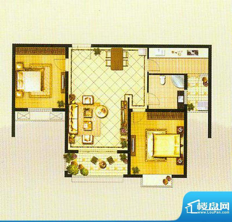 九里景秀B2户型图 2面积:89.00平米