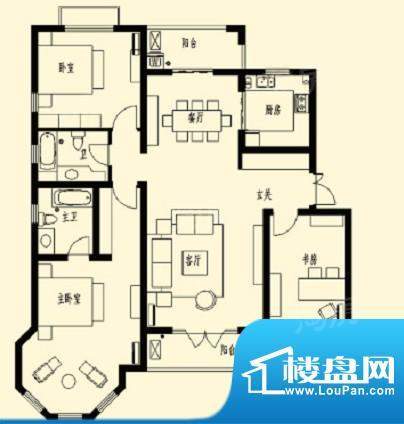 加州玫瑰园3F-D2 3室面积:141.40平米