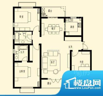 加州玫瑰园5F-D2 3室面积:127.80平米