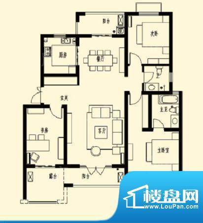 加州玫瑰园3F-D1 3室面积:136.30平米