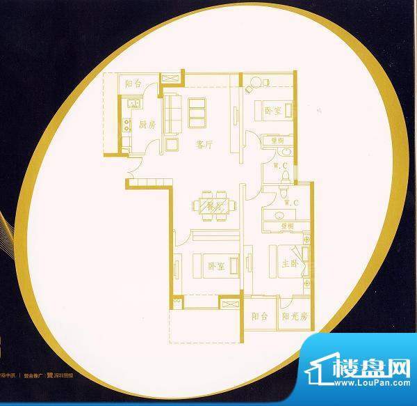 国金时代A2 、A3户型面积:132.42平米