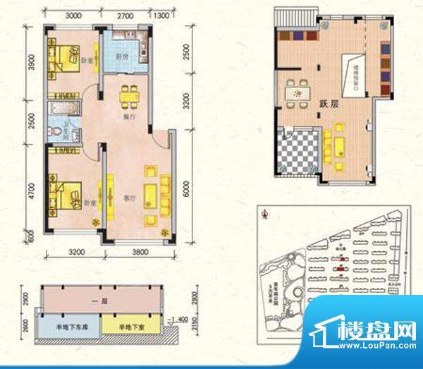 东田青年城二期E户型面积:82.00平米