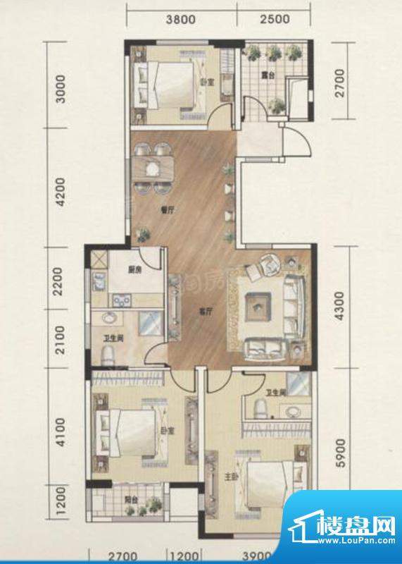 万和丽都建筑面积约面积:135.00m平米