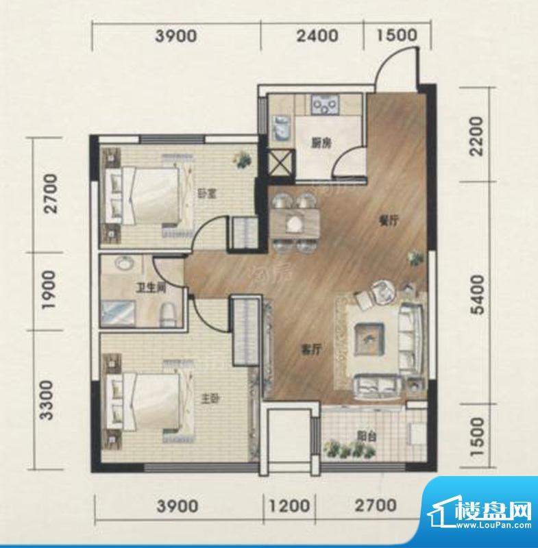 万和丽都建筑面积约面积:90.00m平米