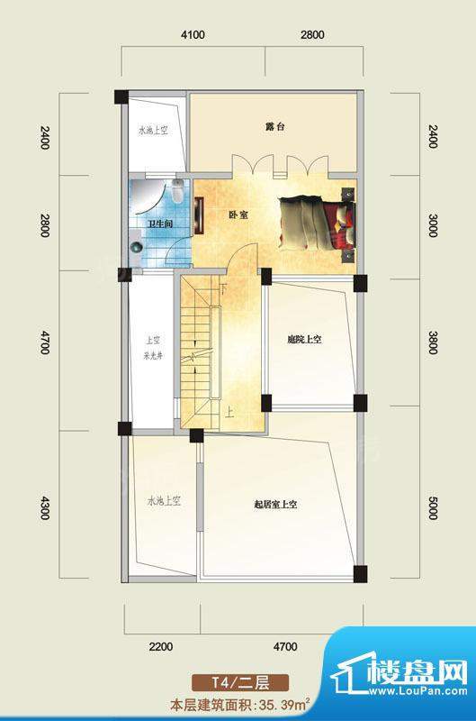 鸿洲江山联排别墅T4面积:245.60平米