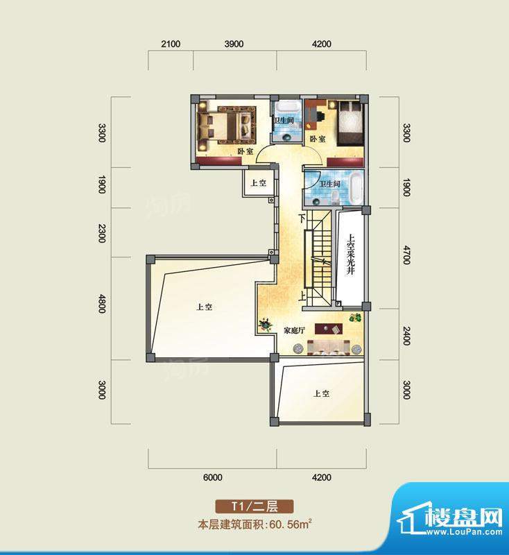 鸿洲江山联排别墅T1面积:359.18平米
