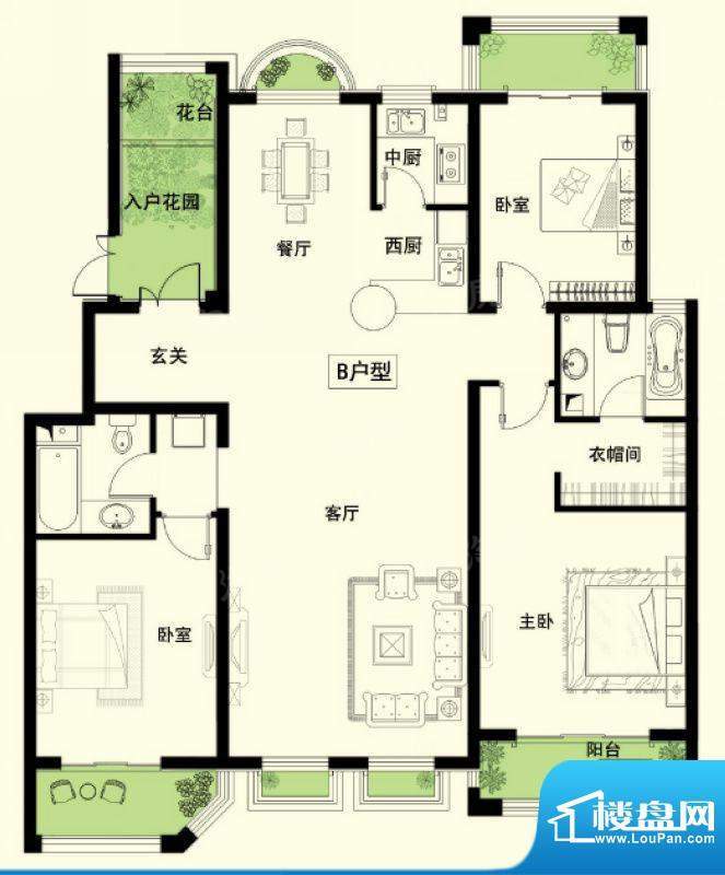 富丽紫金山庄金苑b户面积:149.33平米