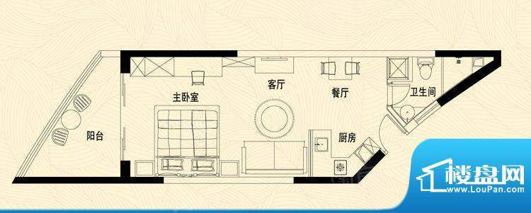 盛世双帆1-05户型图面积:48.72平米