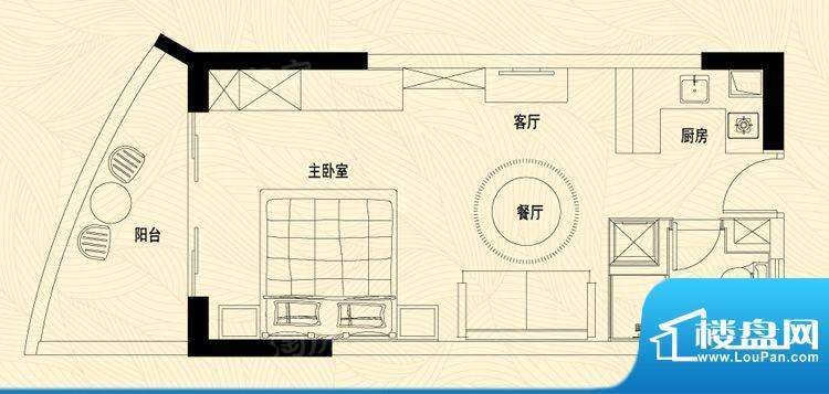 盛世双帆2-03户型图面积:54.93平米