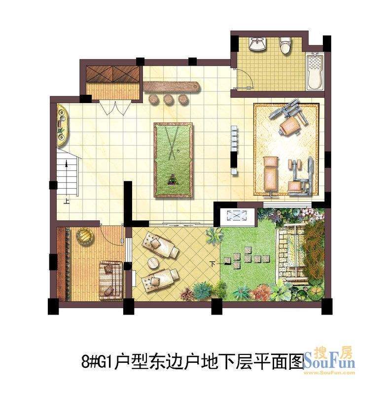 浦发御园8#G1户型东面积:127.00平米