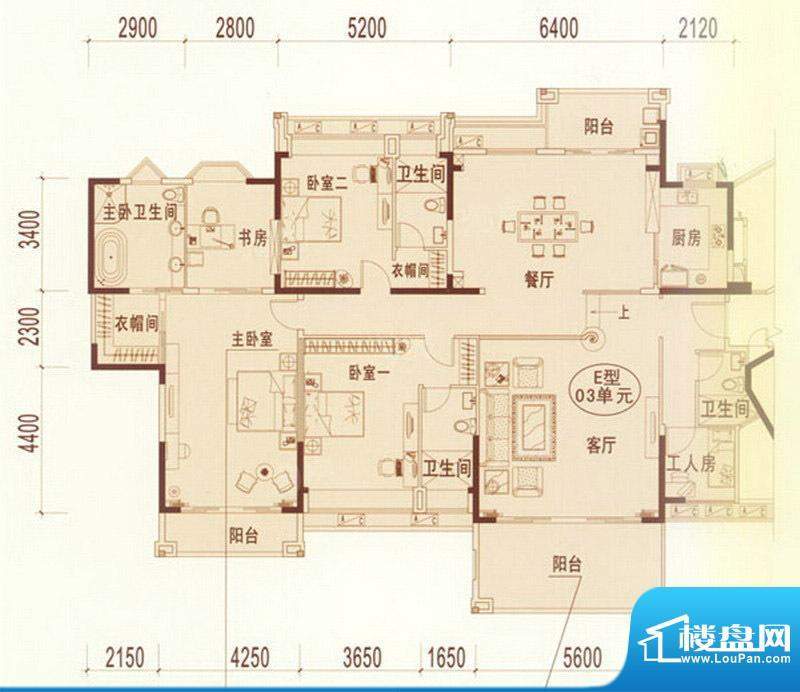 东湖洲花园5、7座03面积:232.00平米