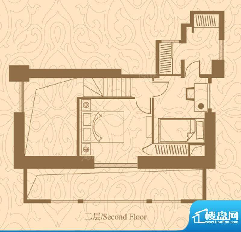 中心公馆E户型二层 面积:76.23平米