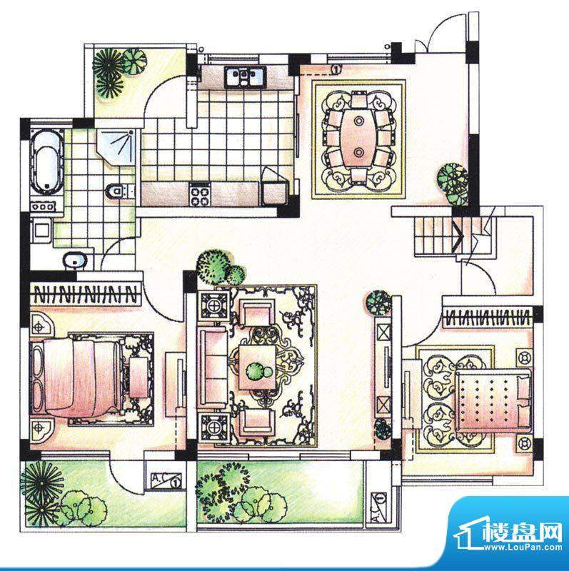 风荷丽景尚城别墅C户面积:247.00平米