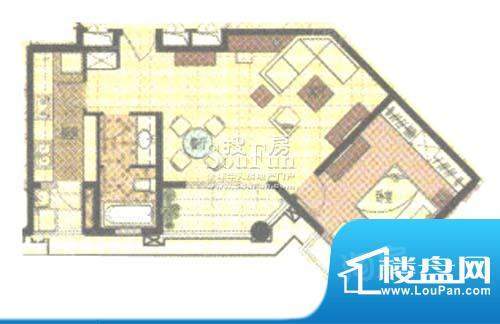 汇贤阁B8层9号02户型面积:75.39平米