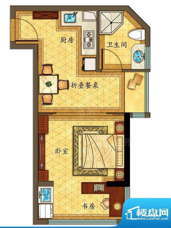 巴黎春天单身公寓-C面积:45.00m平米