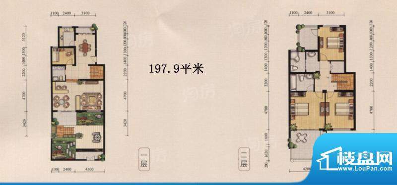 珍贝金鼎国际叠屋D1面积:197.90m平米