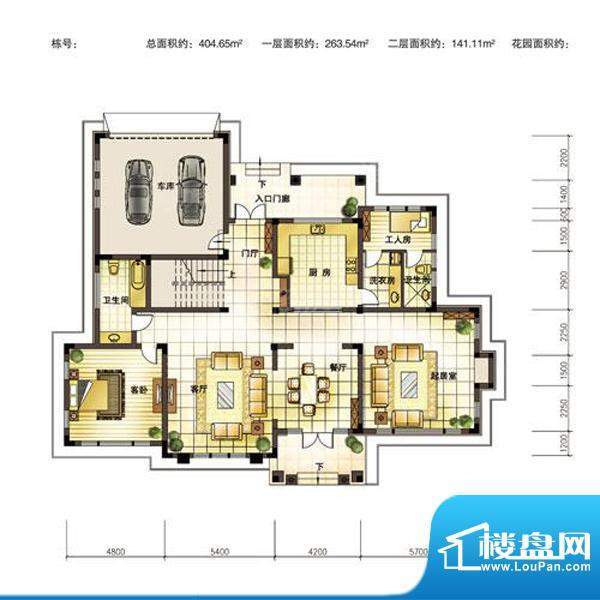 香林群岛户型15一层面积:404.65m平米