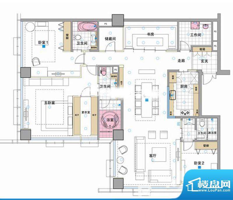 建屋紫宸庭1#9-27层面积:272.00平米