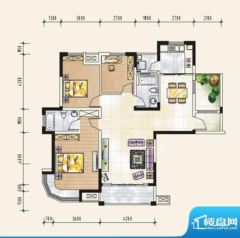 华展中央花园3室2厅2卫