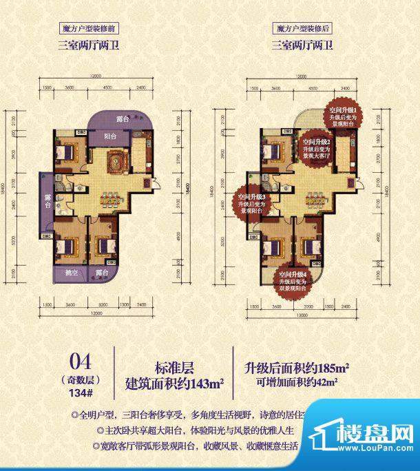 东方普罗旺斯134#奇面积:143.00m平米