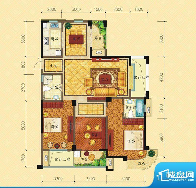 港城凯旋国际A2偶户面积:144.00m平米