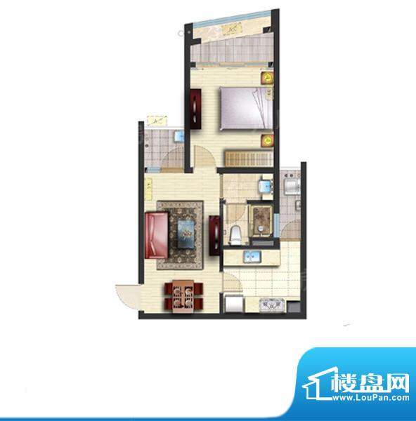 旭辉广场高层C09户型面积:61.00m平米