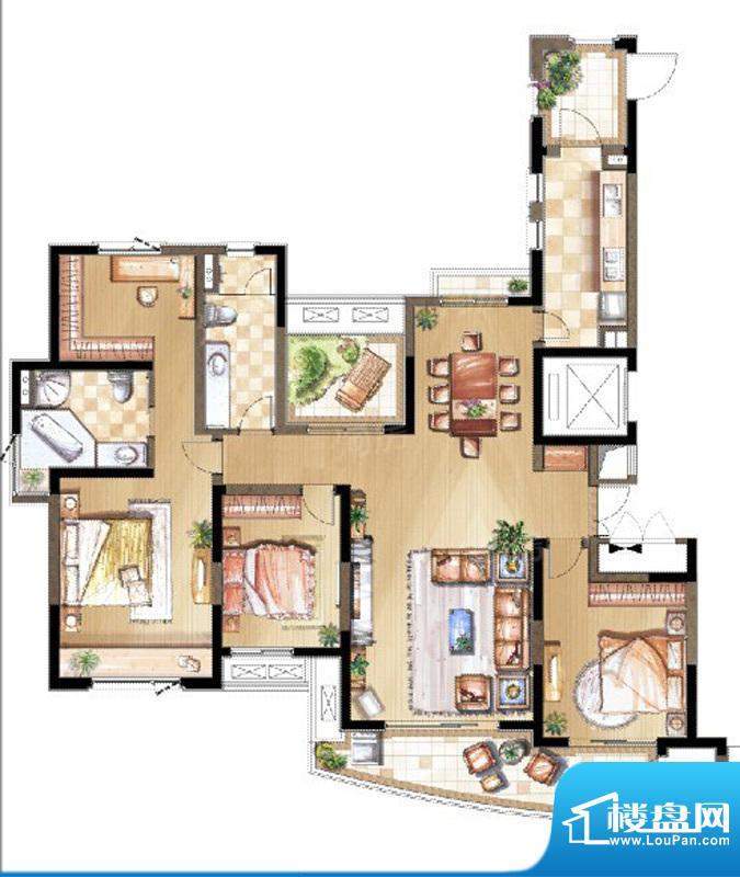 建屋海德公园10#标准面积:160.00平米