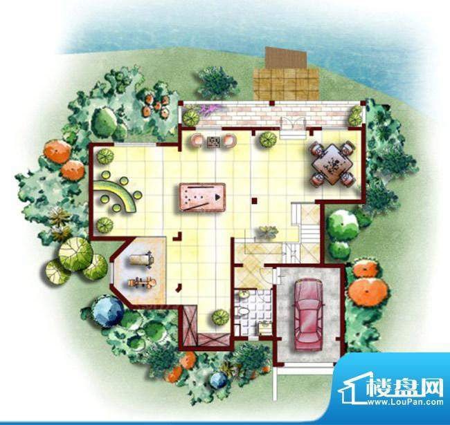 堤亚纳昱墅E2户型地面积:290.00平米