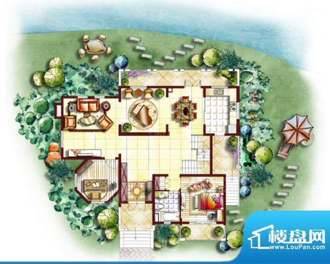 堤亚纳昱墅E2户型一面积:290.00平米