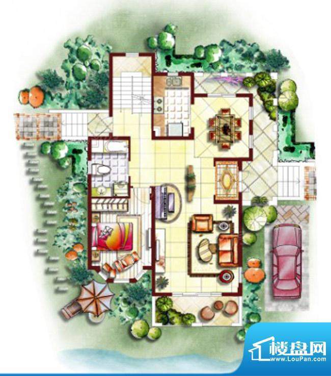 堤亚纳昱墅A2户型一面积:180.00平米