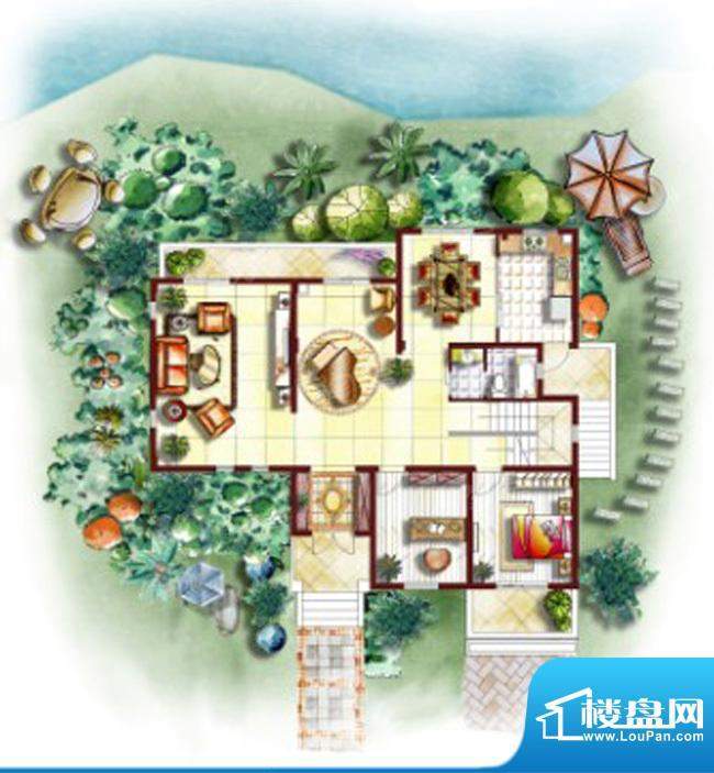 堤亚纳昱墅B1户型一面积:251.00平米