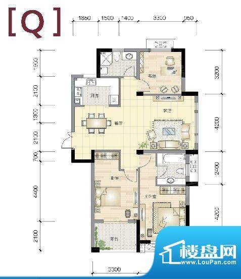 永安新城家园小高层面积:128.00m平米