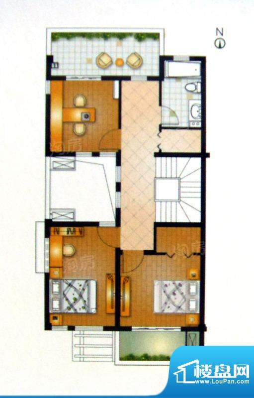 科苑华庭二期高层B户面积:70.88m平米