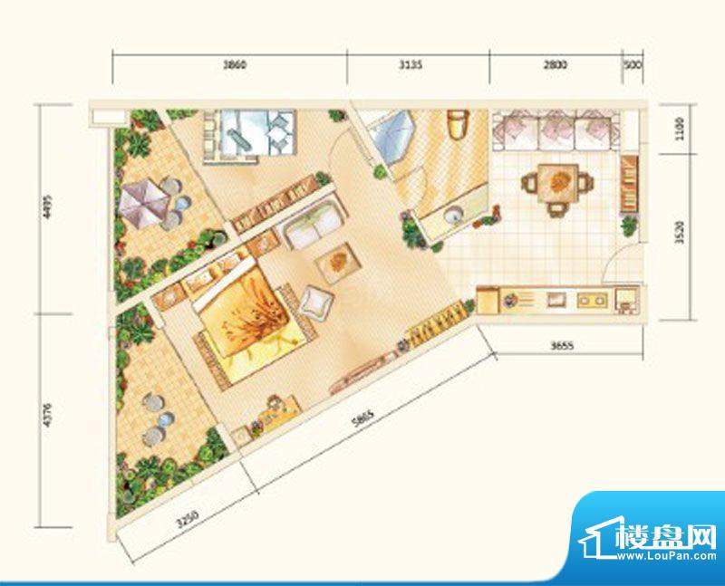 盛泰金海·汤泉首岭面积:87.12m平米