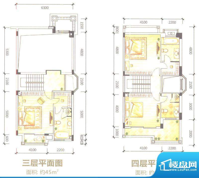合生滨海城联排别墅面积:266.00平米