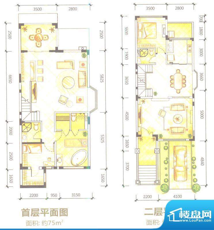 合生滨海城联排别墅面积:261.00平米