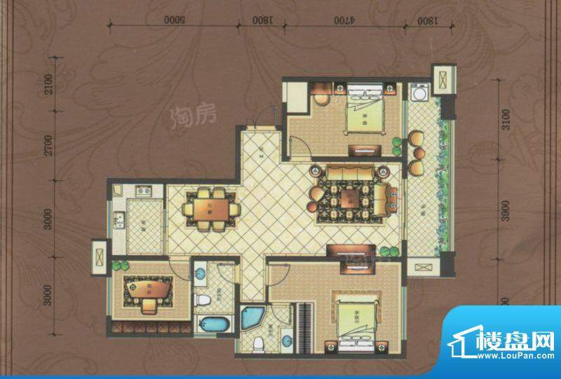 佳源·公园一号温馨面积:128.60m平米