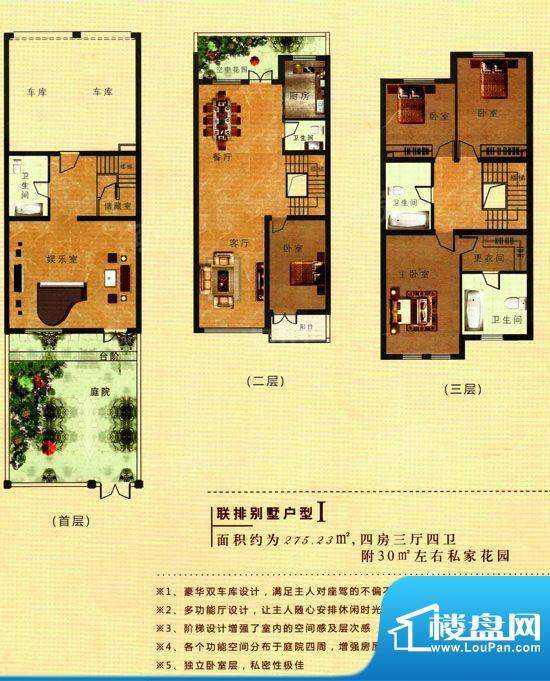 华创·金桂园联排别面积:275.23m平米