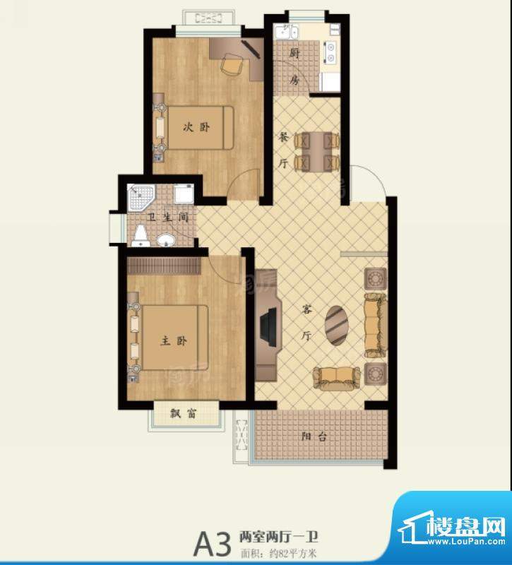 上海花园一期5、6号面积:82.00平米