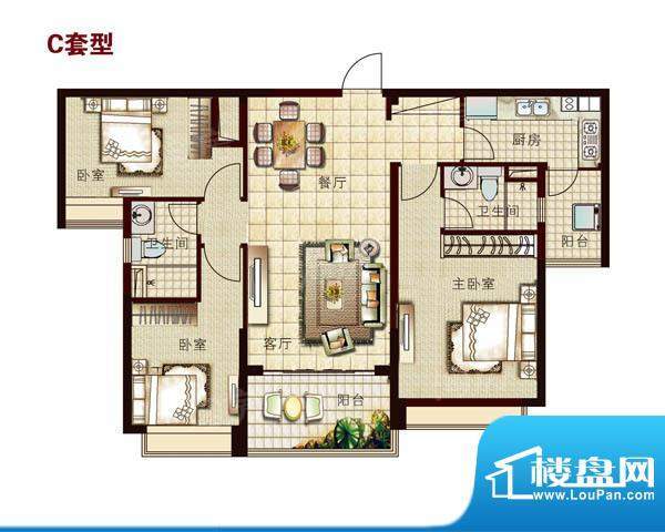 恒大名都C户型 面积:0.00平米